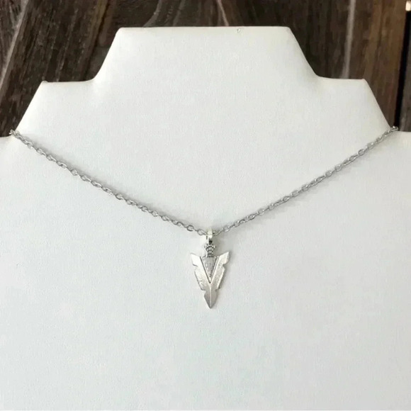 Stainless Steel Arrowhead 18” Chain Necklace Handmade Handcrafted New - Picture 2 of 4